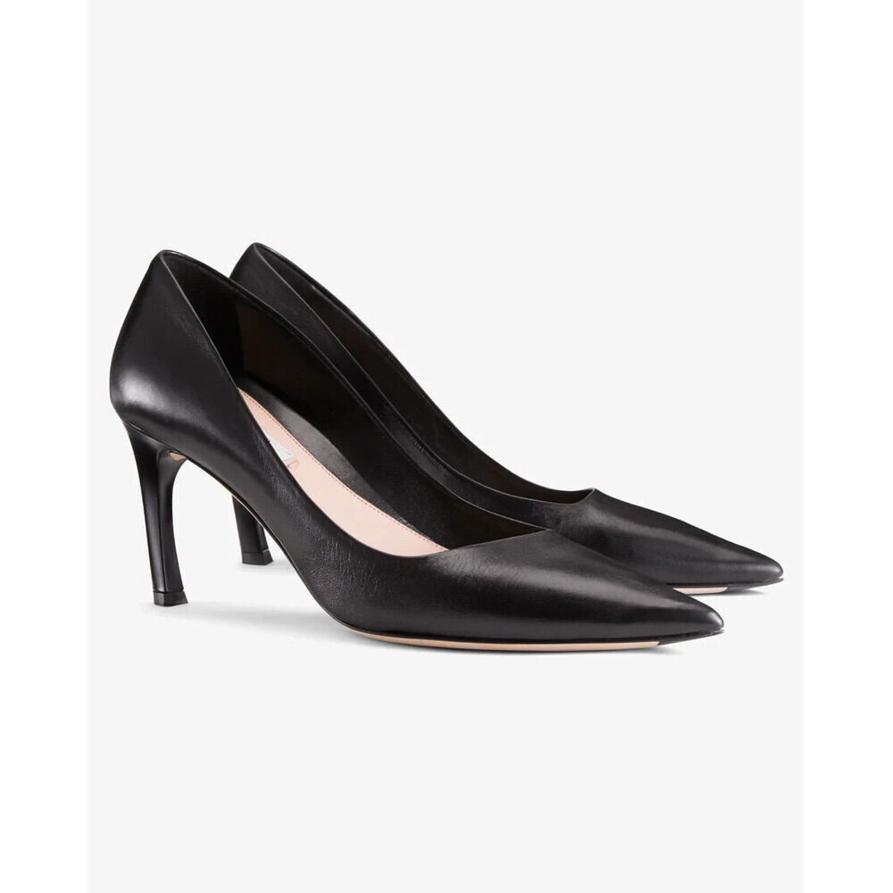 M.M.LaFleur Ginger Pump Women's 6 Black Leather Pointed Toe Stiletto Heel ZPO272